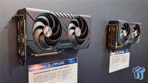 蓝宝石展出RX 9060 XT产品线：从Pulse 8GB到NITRO+ 16GB全系超频