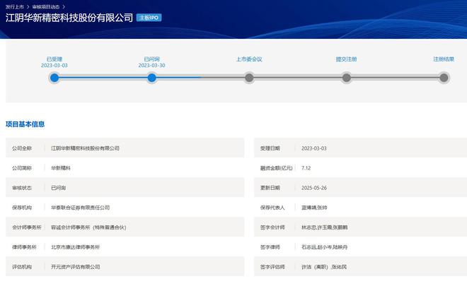 IPO雷达｜华新精科主板IPO第二轮问询更新财报业绩趋稳，实控人家族的控股关系再被追问